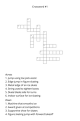 Crossword Puzzle: Gymnastics, Ice Skating & Princess