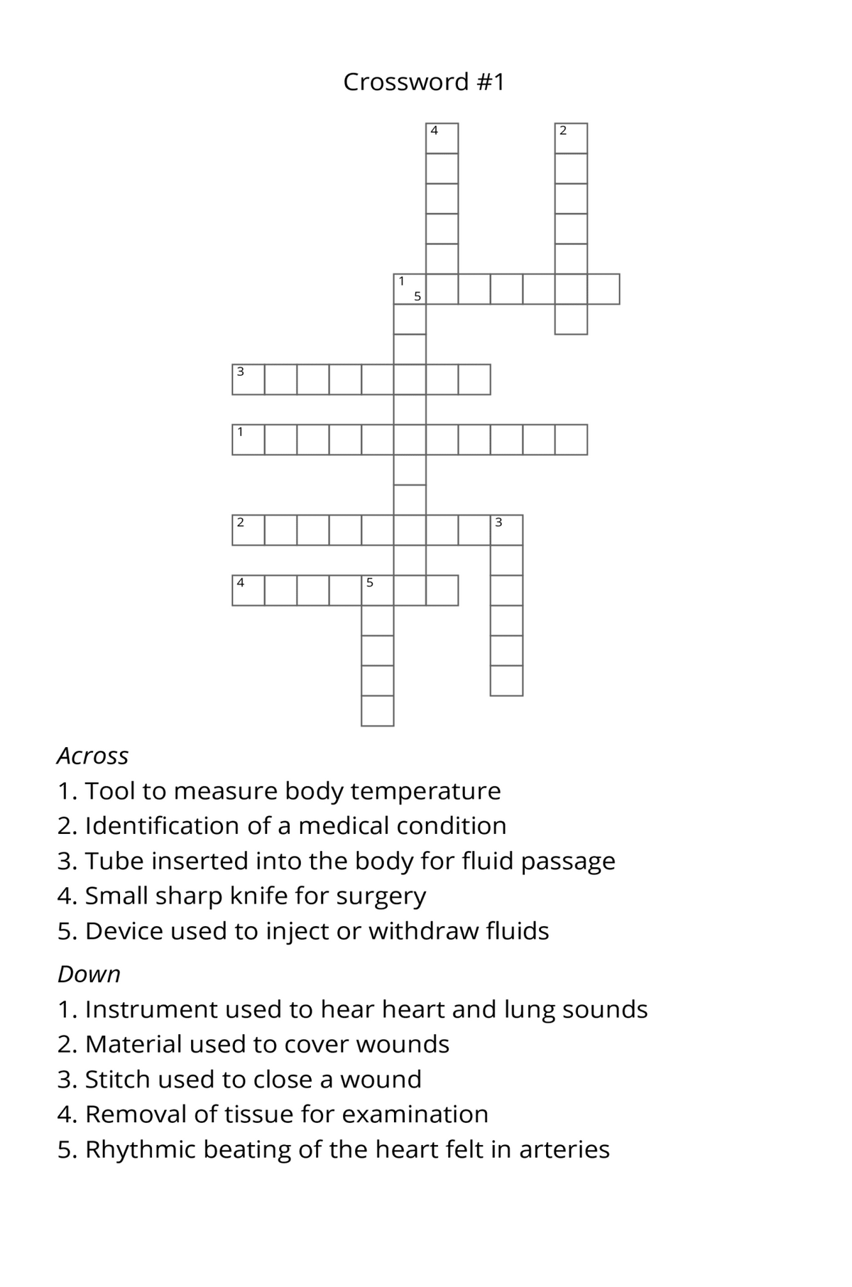 Physician's Assistant vs Doctor Crossword – Instant Digital Download - LL Puzzle Books
