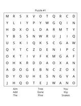 Pine Trees & Snakes Word Search Puzzles for Outdoor Lovers