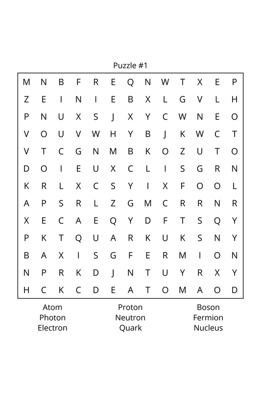 Quantum Physics & Beyond for Geniuses Word Search - LL Puzzle Books
