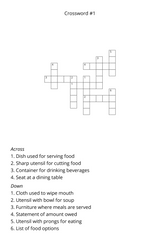 Restaurant Style Crosswords — Instant Download