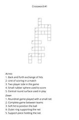 Spikeball, Pickleball & Ping Pong Crossword Puzzle Book