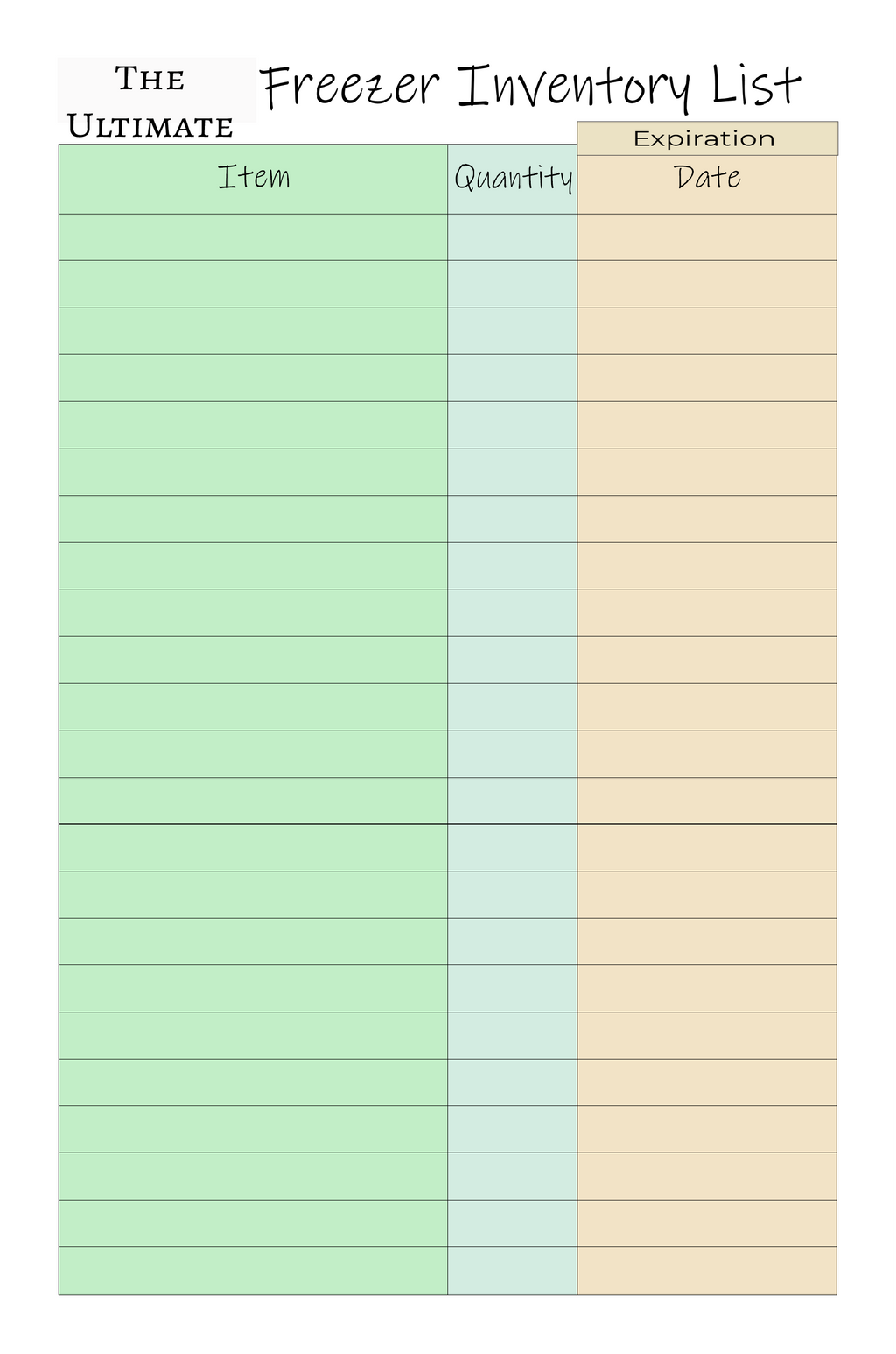 The Ultimate Freezer Inventory List
