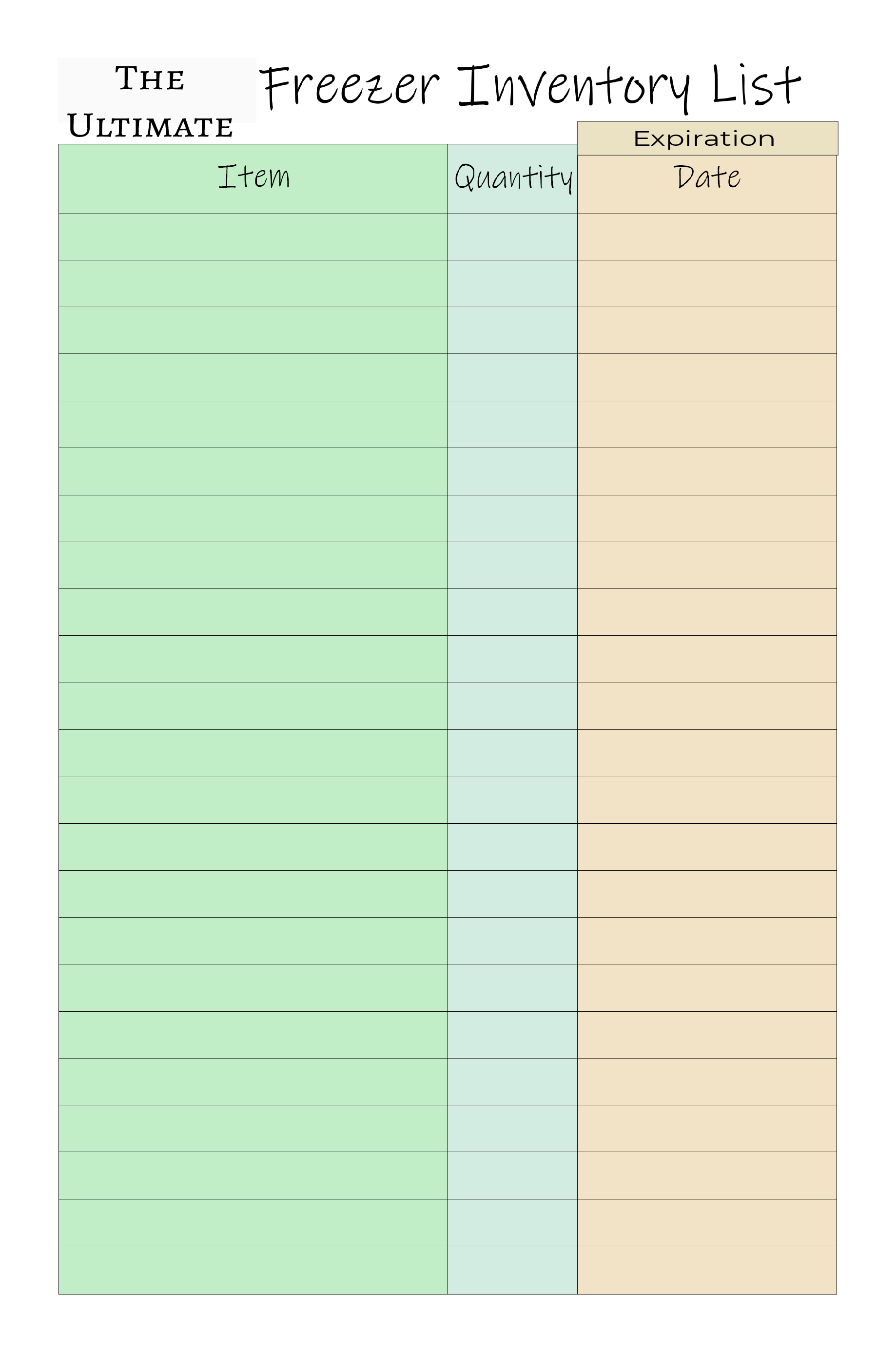 The Ultimate Freezer Inventory List