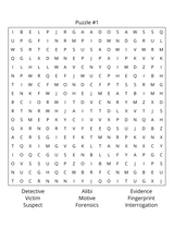 Crime, Murder & Mystery Word Search Puzzle Book – Printable PDF | Instant Download