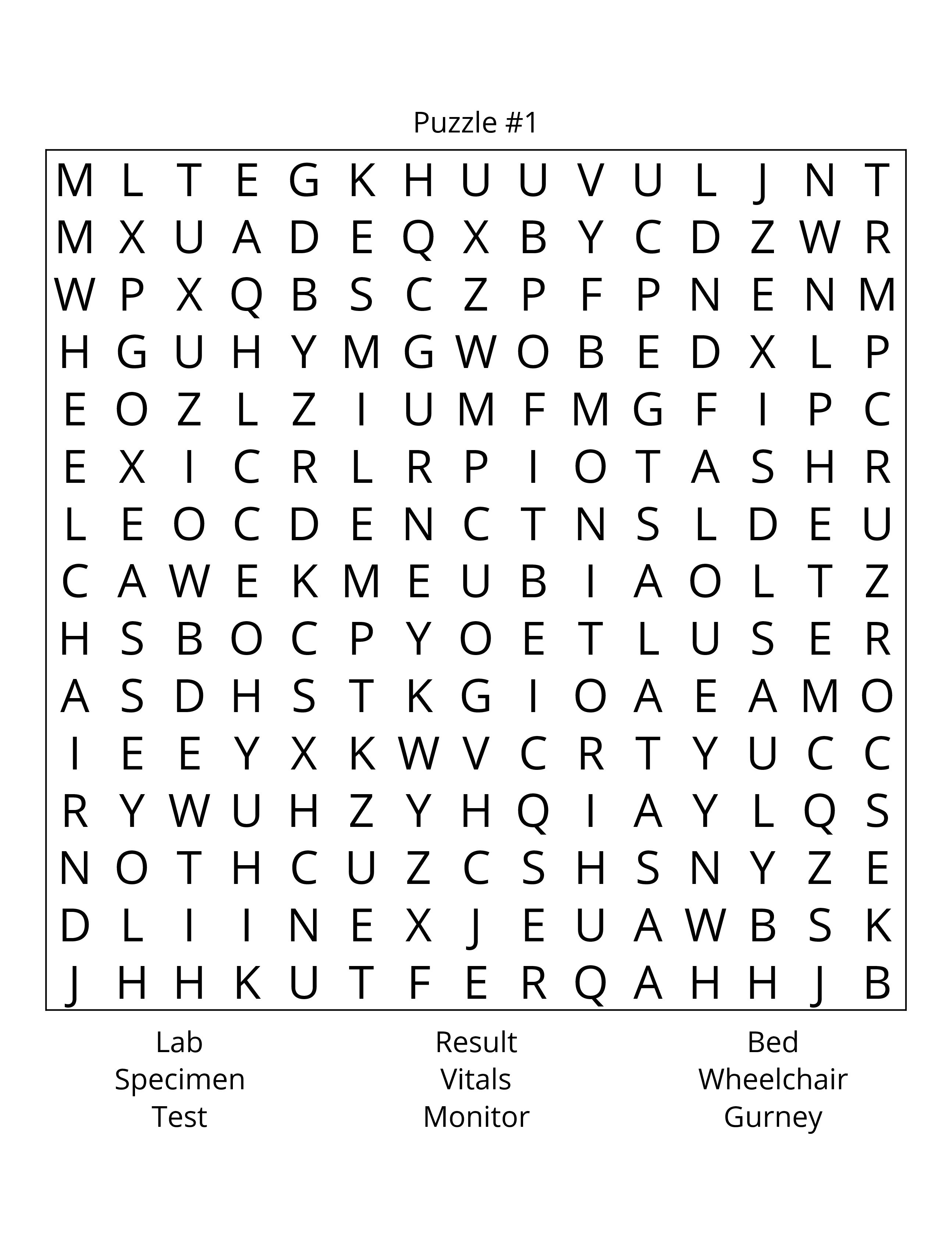 Word Search Puzzle Featuring A Modern Day Receptionist