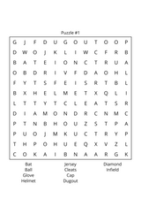 Word Search: Featuring Football, Softball & Baseball