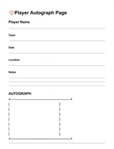 Baseball Autograph Book – Instant Download Printable