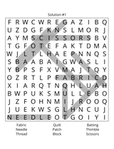 Large Print Quilting & More Word Search Book