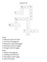 Crossword: Hockey, GAGA Ball & Soccer