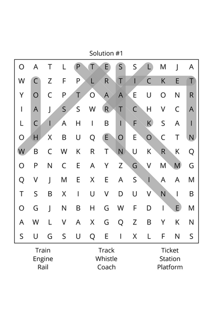 Planes, Trains, & Automobiles Word Search - LL Puzzle Books