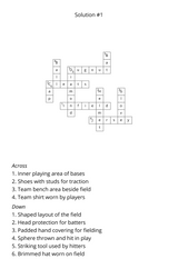 Baseball, Softball & Football Crossword
