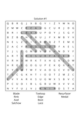 Word Search: Ice Skating, Gymnastics, Tumbling & Princess