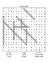 Old Fashioned Candy & Toys Word Search