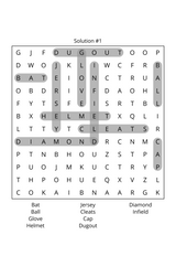 Word Search: Featuring Football, Softball & Baseball