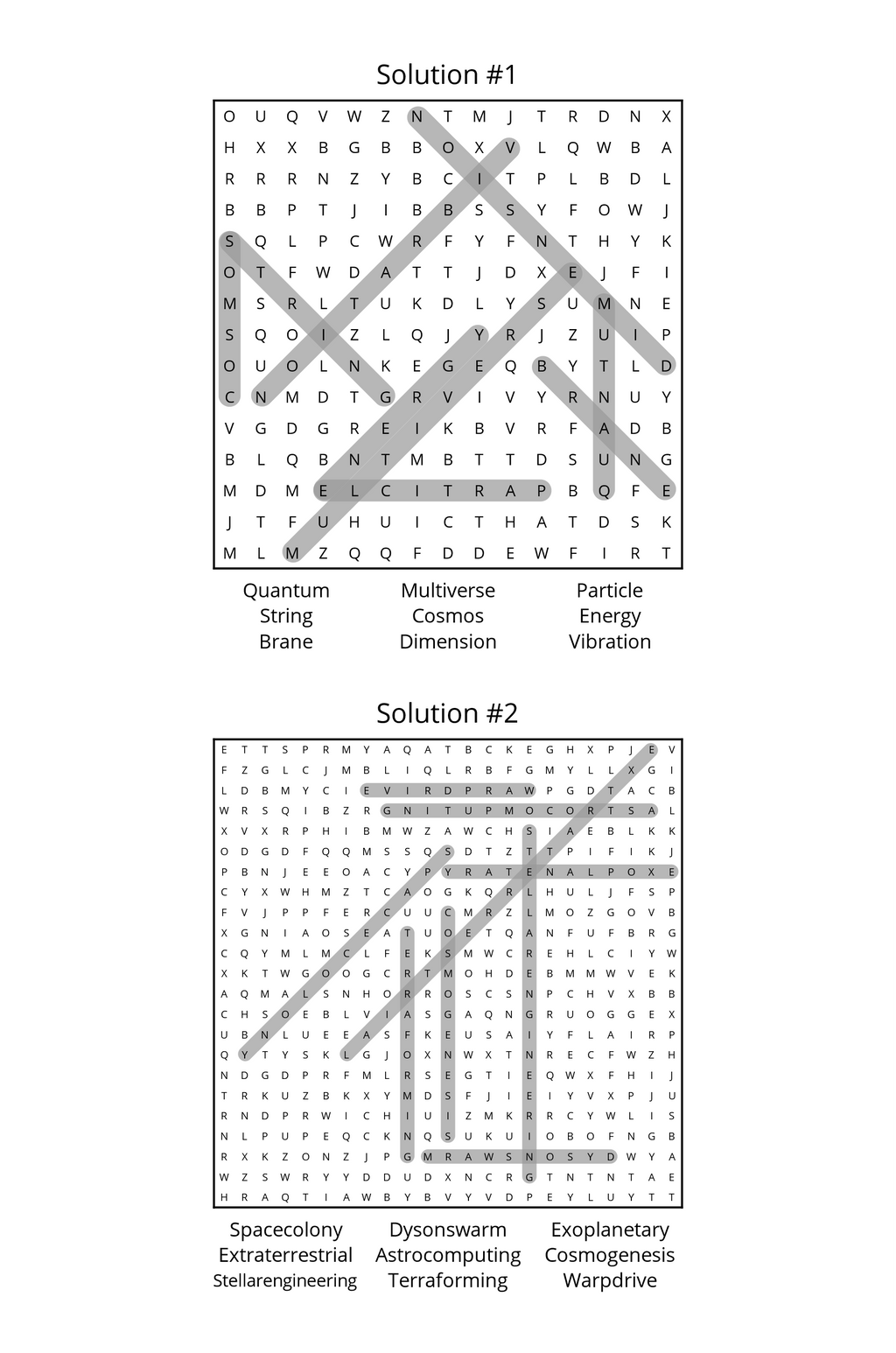 Cutting Edge of Theory: Multiverse, Computing, & Intelligence- Word search puzzle