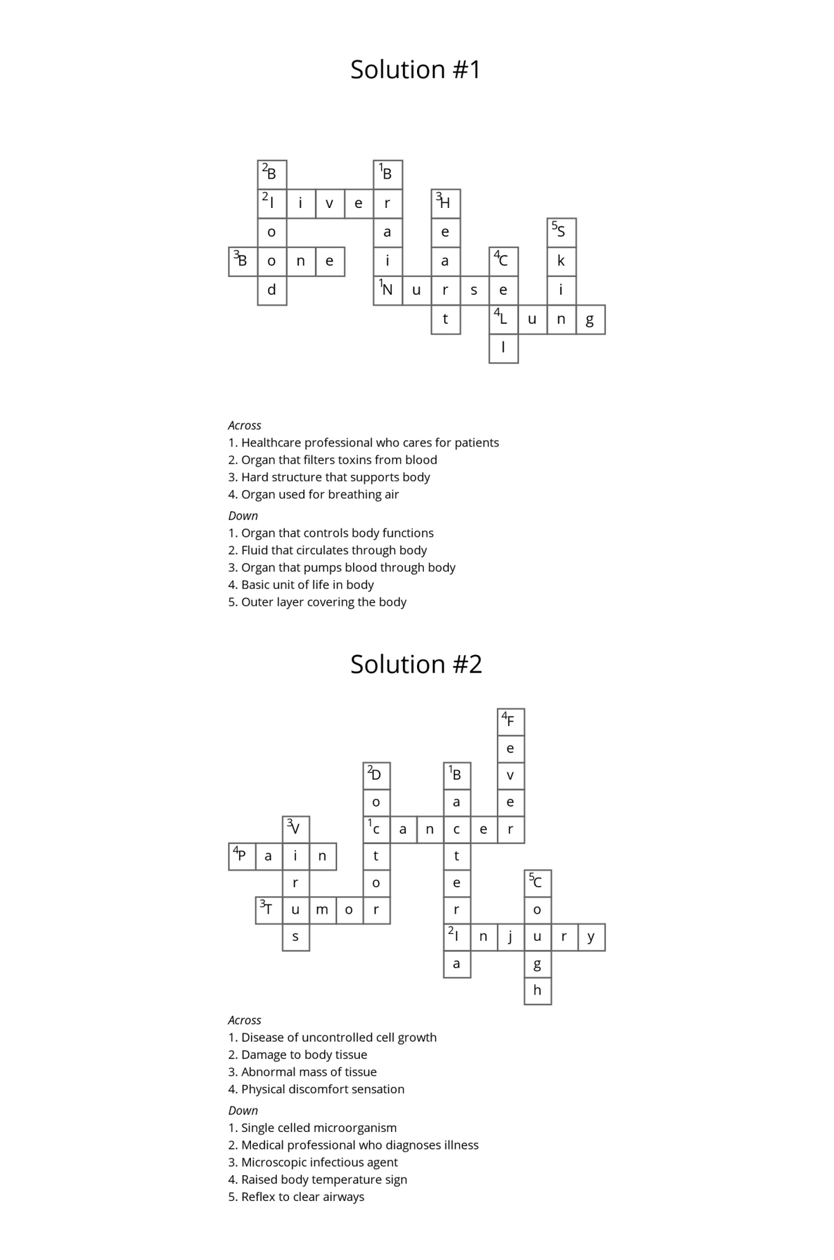 Brush Up on Medical Terms Crossword - LL Puzzle Books