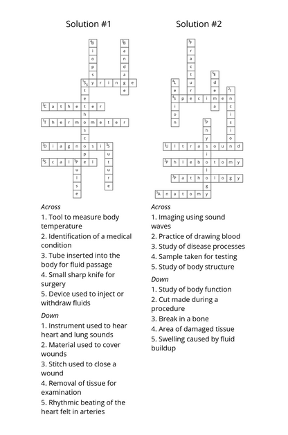 Physician's Assistant vs Doctor Crossword – Instant Digital Download - LL Puzzle Books