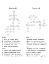 Creeks, Rivers, & Lakes in and around the US Crossword Puzzles - LL Puzzle Books